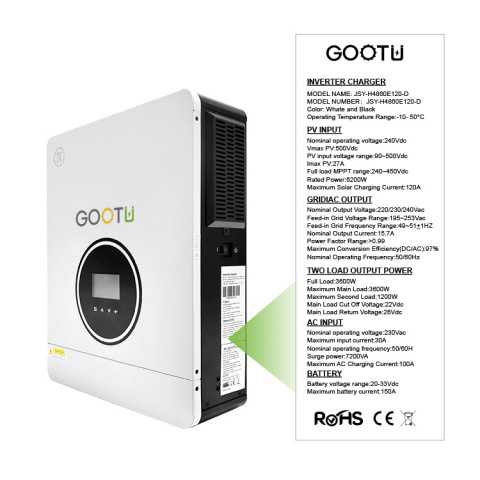 GOOTU 6.2KW Hybrydowy Inwerter Słoneczny z Podwójnym Wyjściem i Wi-Fi GOOTU 6.2KW Hybrydowy Inwerter Słoneczny z Podwójnym Wyjściem i Wi-Fi