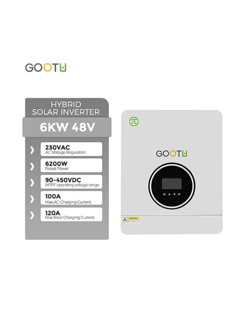 GOOTU 6.2KW Hybrydowy Inwerter Słoneczny z Podwójnym Wyjściem i Wi-Fi GOOTU 6.2KW Hybrydowy Inwerter Słoneczny z Podwójnym Wyjściem i Wi-Fi