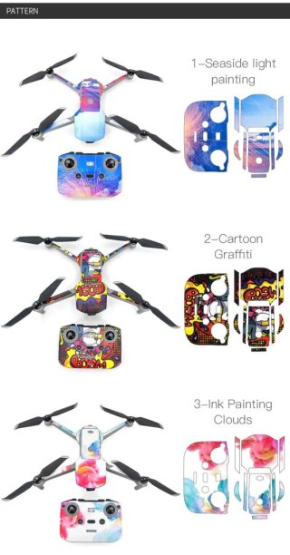 Body + Remote Controller Stikers for DJI Mavic Air 2 (Cartoon graffiti)