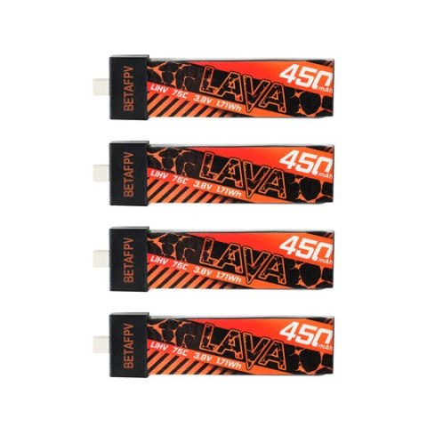Battery BETAFPV LAVA LiHv 1S 3.8V 450mAh 75C (4PCS) Battery BETAFPV LAVA LiHv 1S 3.8V 450mAh 75C (4PCS)