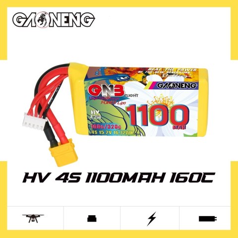 Battery GNB GAONENG 1100mah 4S1P 15.2V HV 160C XH- JST 5P XT60 Battery GNB GAONENG 1100mah 4S1P 15.2V HV 160C XH- JST 5P XT60
