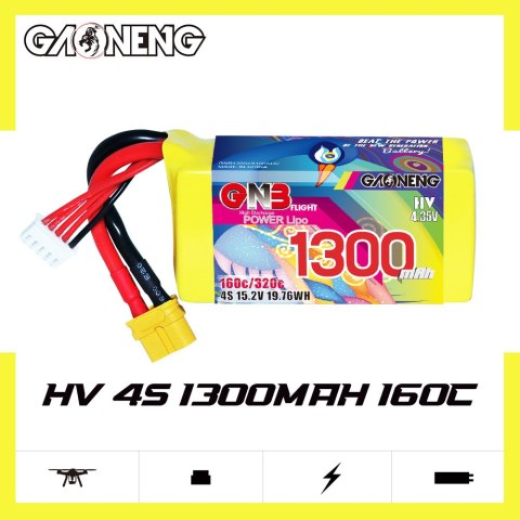 Battery GNB GAONENG 1300mah 4S1P 15.2V HV 160C XH- JST 5P XT60 Battery GNB GAONENG 1300mah 4S1P 15.2V HV 160C XH- JST 5P XT60