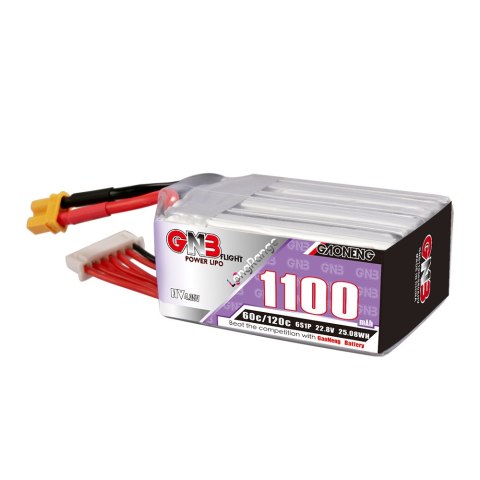 Battery GNB GAONENG LiHV 6S 22.8V 1100mAh 60C XT30 Battery GNB GAONENG LiHV 6S 22.8V 1100mAh 60C XT30