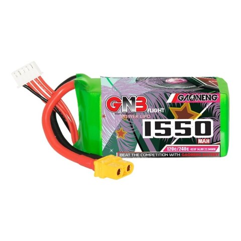 Battery GNB GAONENG LiPo 4S 14.8V 1550mAh 120C XT60 Battery GNB GAONENG LiPo 4S 14.8V 1550mAh 120C XT60