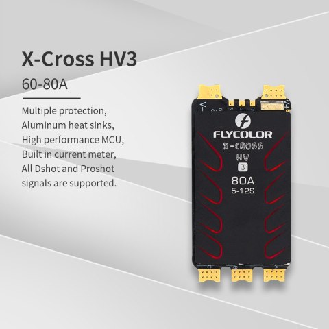 ESC Flycolor X-Cross HV3 80A 5-12S ESC Flycolor X-Cross HV3 80A 5-12S